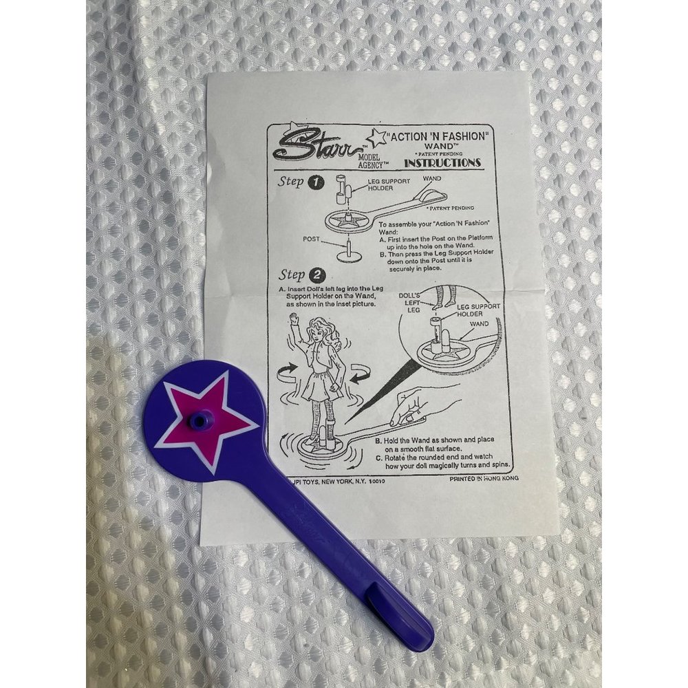 JPI Vintage 90's Starr Modeling Agency 6" Rotating Doll Stand & Instructions